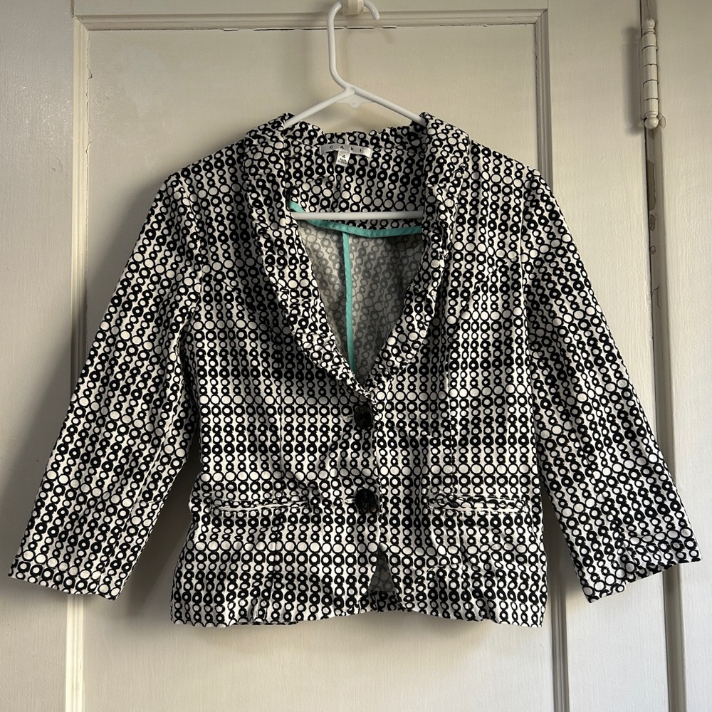 Women’s Cabi Stylish Black and White Women's Jacket - Size 4